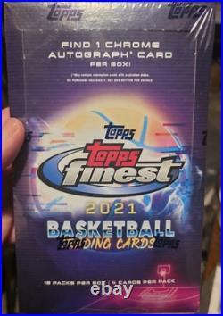 2021 Topps Finest NBA Basketball HOBBY BOX SEALED 1 Chrome Auto Per Box