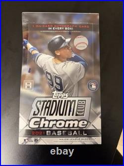 2021 Topps Stadium Club Chrome Baseball Hobby Box 1 On-Card Auto Per Box Sealed