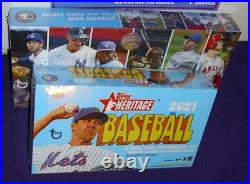 2022 & 2021 Topps Heritage Unopened Factory Sealed Hobby Ed Boxes 24 Packs Each