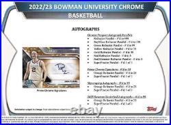 2022 2023 Bowman University Chrome Basketball Series Unopened Factory Sealed