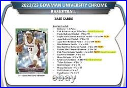 2022 2023 Bowman University Chrome Basketball Series Unopened Factory Sealed