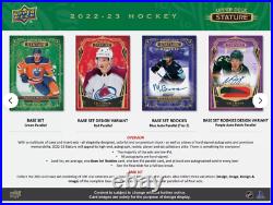 2022-23 NHL Upper Deck Stature Hockey Factory Sealed Hobby Box 1 Auto