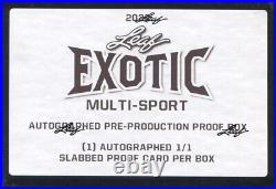 2022 Leaf Exotic Factory Sealed PRE-PRODUCTION PROOF BOX (Multi-sport) 1/1 AUTO