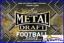 2022 Leaf METAL Draft Football Factory Sealed HOBBY JUMBO Box-10 AUTOS-1/1 PROOF