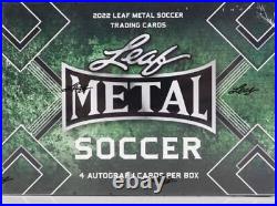 2022 Leaf Metal Soccer Factory Sealed HOBBY BOX (4 Autographed Cards)
