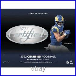 2022 PANINI CERTIFIED FOOTBALL FACTORY SEALED HOBBY BOX (4 Hits) 10/21 Release