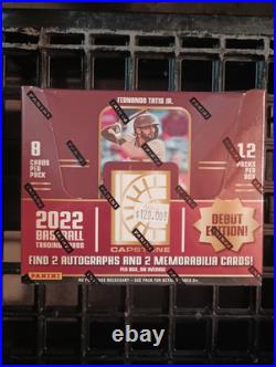 2022 Panini Capstone Baseball Factory Sealed Hobby Box2 Autos & 2 Mem Cards
