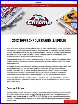 2022 Topps Chrome Baseball Factory Sealed Hobby Lite Box 4 Refractors