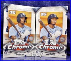 2022 Topps Chrome Hobby Box Factory Sealed Lot of 2 192 Mint Cards