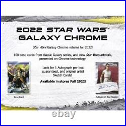 2022 Topps Star Wars Chrome Galaxy Factory Sealed Hobby Box Pre Sale -12/21/22