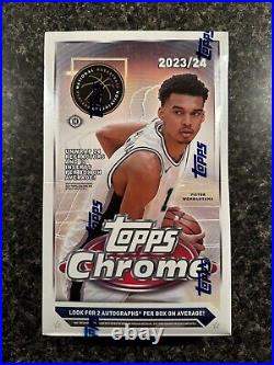 2023-24 TOPPS CHROME NBA BASKETBALL UNOPENED SEALED HOBBY BOX Fast Ship