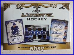 2023 Leaf ULTIMATE Hockey Factory Sealed Hobby BOX 3 Premium Cards FREE SHIP