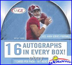 2023 Sage Football HIGH SERIES Factory Sealed HOBBY Box-16 AUTOGRAPH ROOKIES