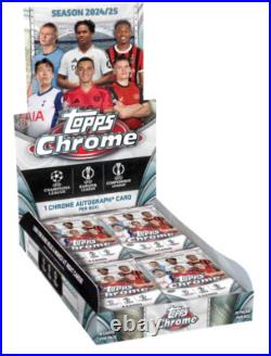 2024-25 Topps Chrome UEFA Club Competitions Soccer Factory Sealed Hobby Box