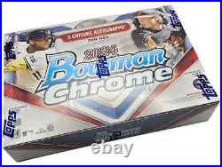 2024 Bowman Chrome Baseball Hobby Hta Box 3 Autos/box Brand New Sealed Qty