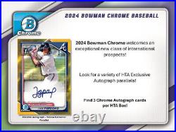 2024 Bowman Chrome Baseball Hobby Hta Box 3 Autos/box Brand New Sealed Qty