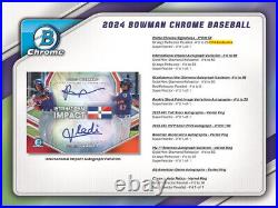 2024 Bowman Chrome Baseball Hobby Hta Box 3 Autos/box Brand New Sealed Qty