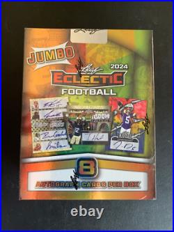 2024 Leaf Eclectic Football Factory Sealed 8 Auto's Per Hobby Jumbo Box