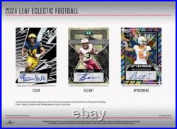 2024 Leaf Eclectic Football Factory Sealed 8 Auto's Per Hobby Jumbo Box