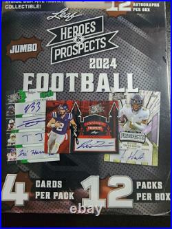 2024 Leaf Heroes & Prospects Football Factory Sealed 12 Auto Per Hobby Jumbo Box 2024 Leaf Heroes & Prospects Football Factory Sealed 12 Auto Per Hobby Jumbo Box