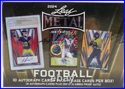 2024 Leaf Metal Football Jumbo Box Factory Sealed 10 Autos 1 Slab