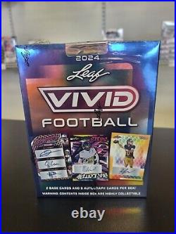 2024 Leaf Vivid Football Factory Sealed Hobby Box 5 Autos