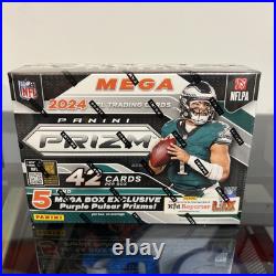 2024 Panini Prizm Football Factory Sealed Hobby Mega Box Purple Pulsar