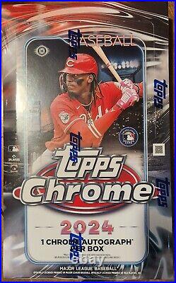 2024 Topps Chrome Baseball Factory Sealed Hobby Box 1 Autograph Guaranteed