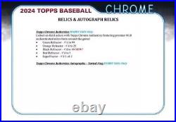 2024 Topps Chrome Baseball Factory Sealed Hobby Box 1 Autograph Guaranteed