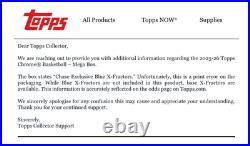 2025-26 TOPPS CHROME MEGA BOX (42 Cards) NBA Basketball Brand New Sealed QTY