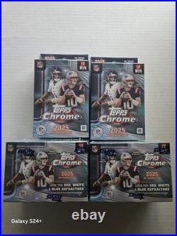 2025-26 Topps Chrome Football Blaster / Hangers Box Lot of 4 (2 Each) New Sealed