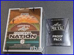 2025 LEAF FOOTBALL NATION SEALED HOBBY BOX 5 Autos 1 Base + BONUS PROOF PACK