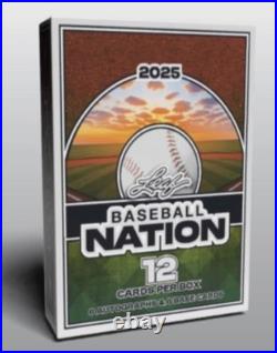 2025 Leaf Baseball Nation Hobby Box-6 Autos/Box 12 Cards