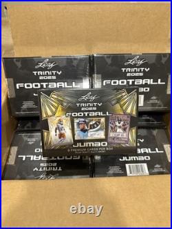 2025 Leaf Trinity Football Factory Sealed Jumbo Box 9 Premium Cards Per Box