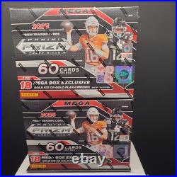 2025 Prizm Draft Picks Mega Boxes Factory Sealed Gold Ice & Gold Flash Lot of 2