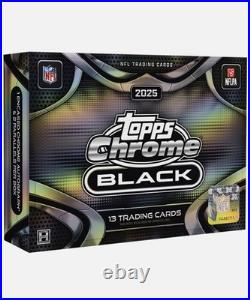 2025 TOPPS CHROME BLACK FOOTBALL HOBBY BOX (1 AUTO)? QTY Available Lot