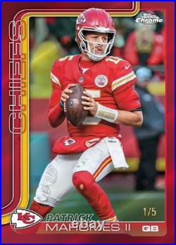 2025 TOPPS CHROME MEGA BOX NFL FOOTBALL (42 Trading Cards) Brand New Sealed