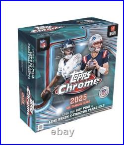 2025 TOPPS CHROME MEGA BOX NFL FOOTBALL (42 Trading Cards) Brand New Sealed QTY