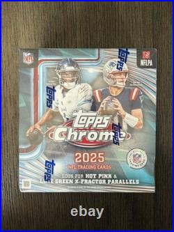 2025 TOPPS CHROME MEGA BOX NFL FOOTBALL (42 Trading Cards) Brand New Sealed QTY