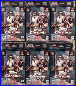 2025 Topps Chrome NFL Football Hanger Box Sealed lot of 6