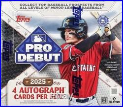 2025 Topps Pro Debut Baseball Hobby Box Sealed 4 Autos Per Box NSIB