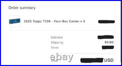 2025 Topps T205 Four-Box Carton New Sealed (32 Parallels/1 AUTO) Presale