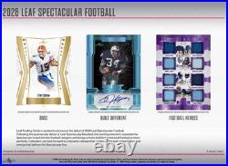 2026 Leaf Spectacular Football NFL Factory Sealed Hobby Box