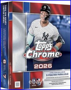 2026 TOPPS CHROME BASEBALL MEGA BOX (42 Cards) MLB Brand New Sealed Presale 8/05