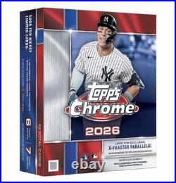 2026 TOPPS CHROME BASEBALL MEGA BOX (42 Cards) MLB Brand New Sealed Presale QTY