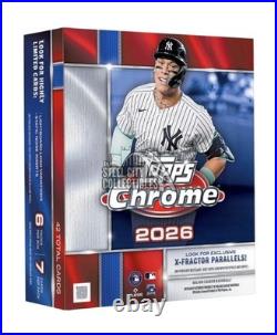 2026 TOPPS CHROME MLB BASEBALL MEGA BOX MLB Brand New Sealed Presale QTY