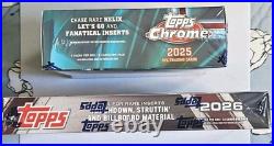 2026 Topps Flagship Football HOBBY &'25 Topps Chrome Mega Boxes, Factory Sealed