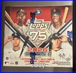 2026 Topps Series 1 Baseball Factory Sealed Hobby Jumbo Box