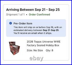 2026 Topps WWE Universe Hobby Box Sealed Presale Ships 9/21/2026