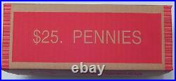 $25 SEALED Lincoln Wheat Roll Box 1909-1958 P D S Cent Penny Pennies 50 Rolls